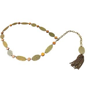 Chain Belt Bronze & Wood Measurements 32in-35in Waist Women's‎ Hippie style #691